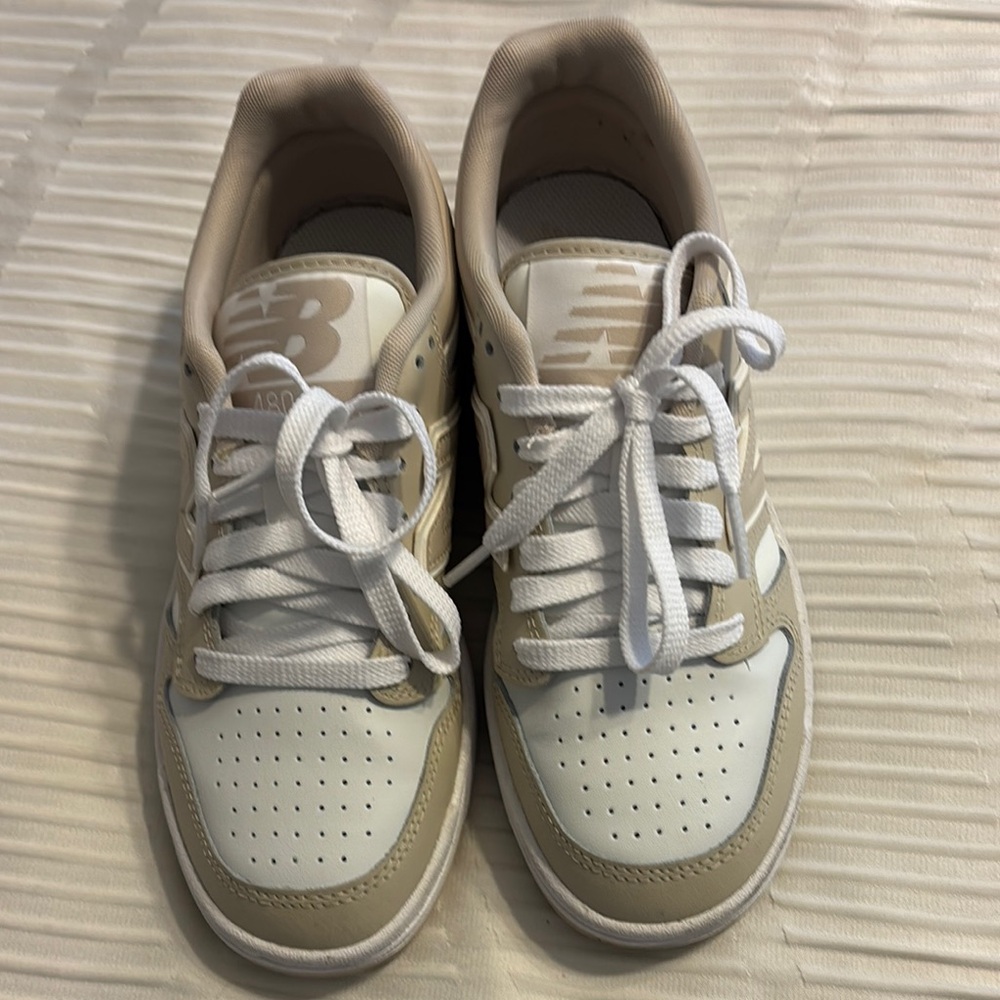 New Balance Cream and White Athletic Shoes